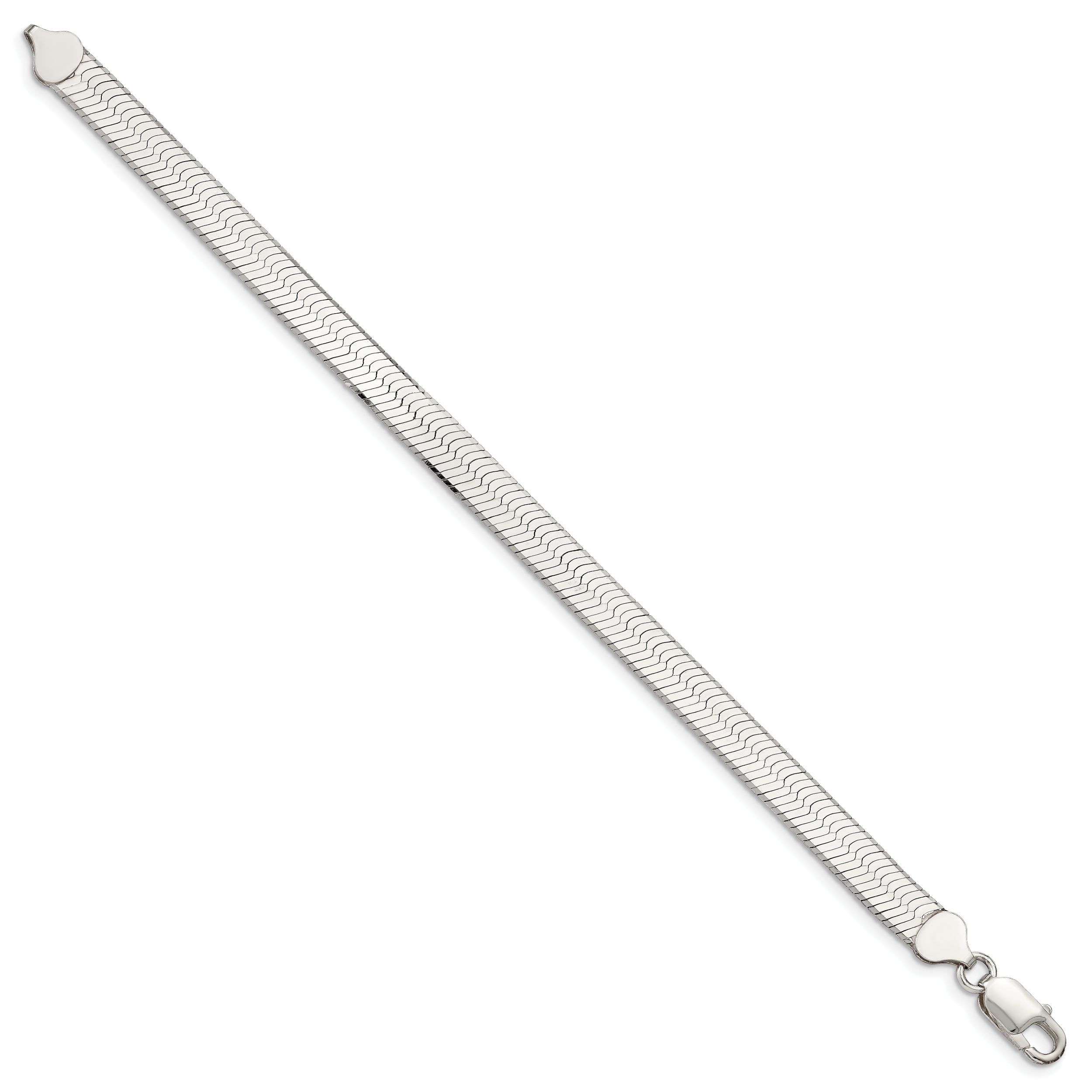 7 Inch Sterling Silver 8mm Magic Herringbone Chain Bracelet