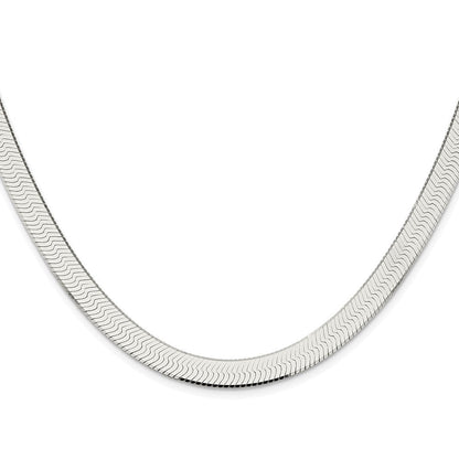 Sterling Silver Rhodium-Plated 8mm Magic Herringbone Chain