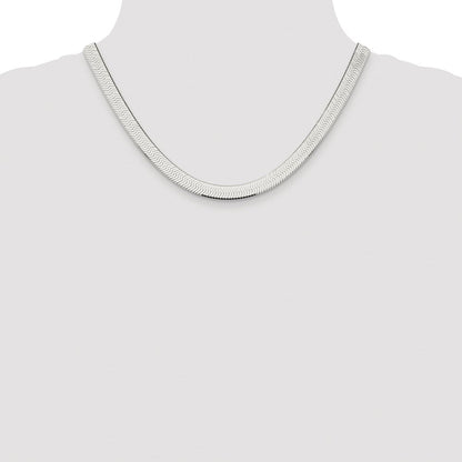 Sterling Silver Rhodium-Plated 8mm Magic Herringbone Chain