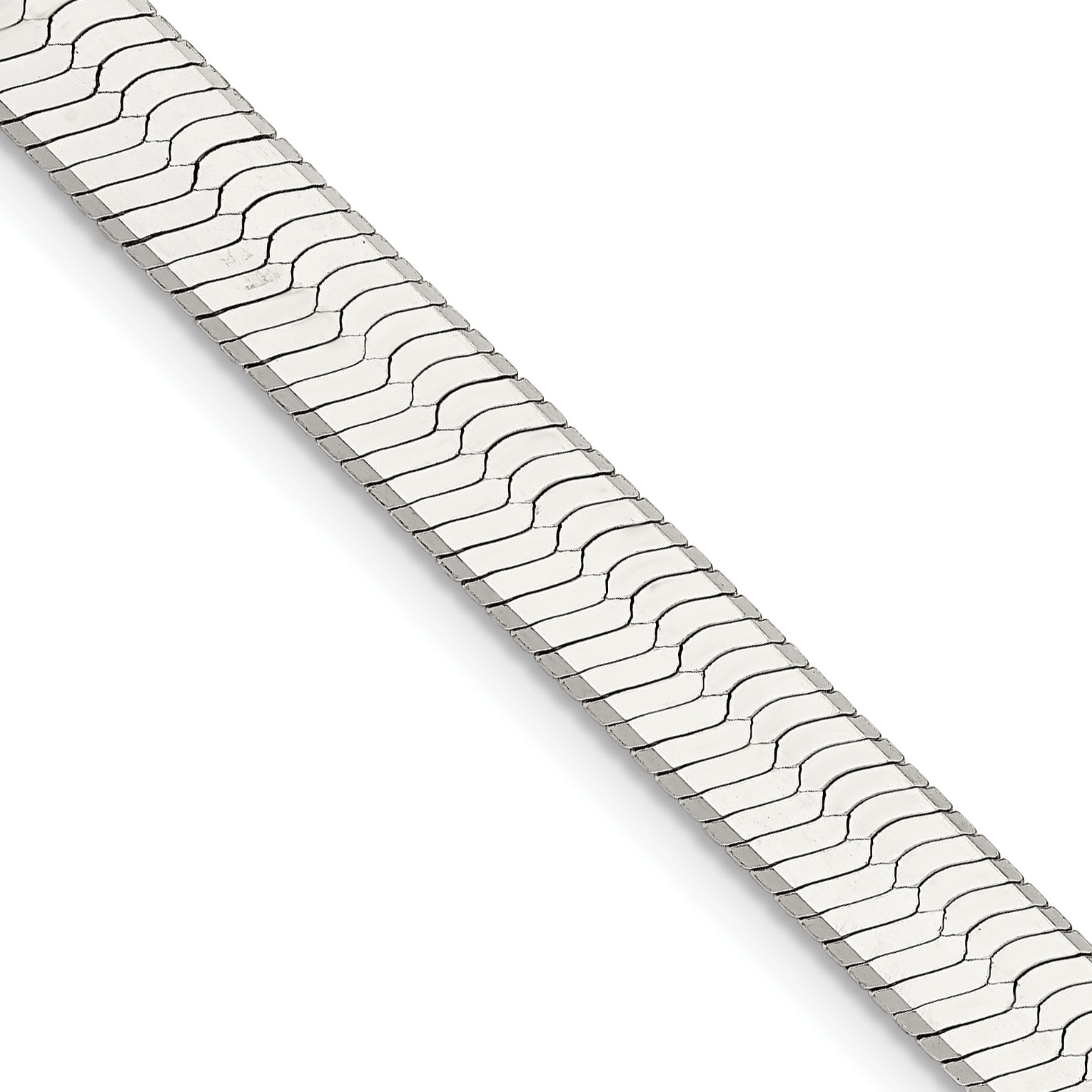 24 Inch Sterling Silver 8mm Magic Herringbone Chain Necklace