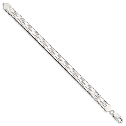 8 Inch Sterling Silver 8.75mm Magic Herringbone Chain Bracelet