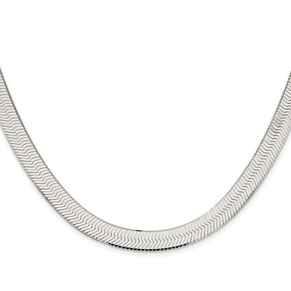 Sterling Silver Rhodium-Plated 8.75mm Magic Herringbone Chain