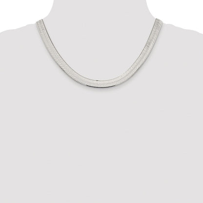 Sterling Silver Rhodium-Plated 8.75mm Magic Herringbone Chain