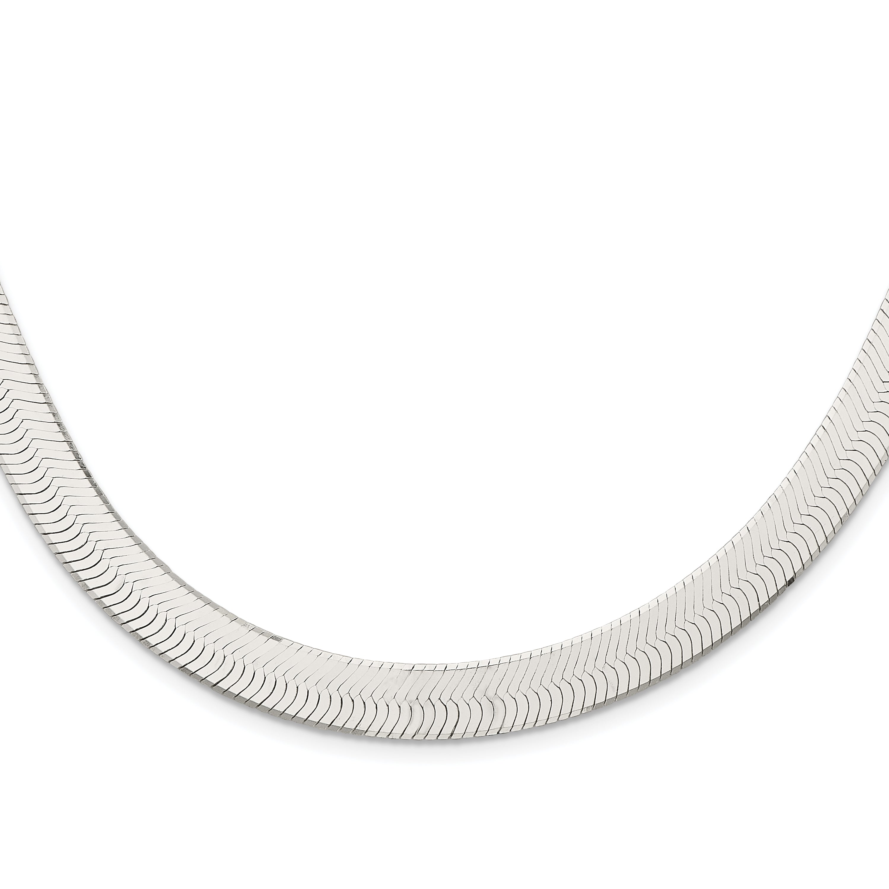 24 Inch Sterling Silver 10.5mm Magic Herringbone Chain Necklace