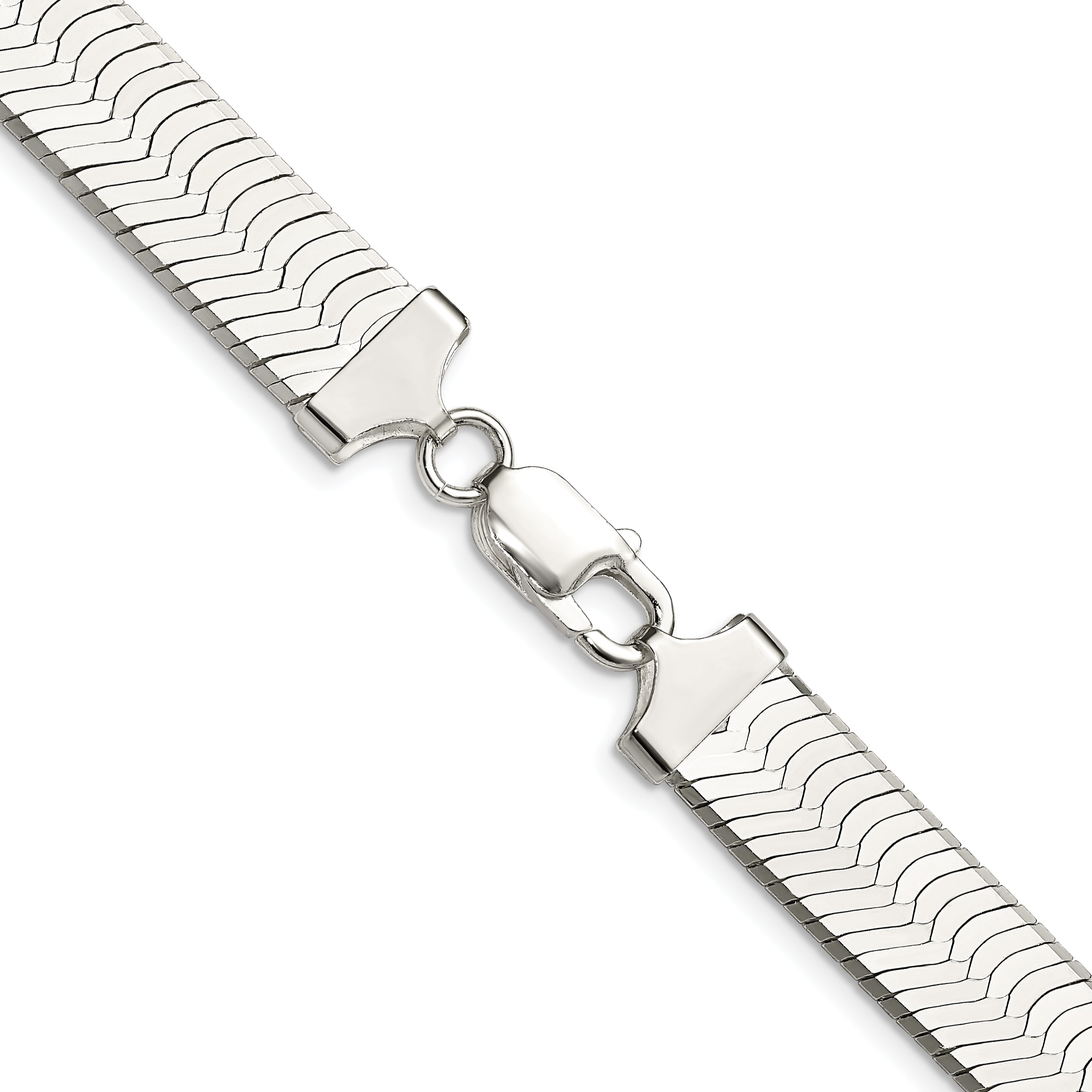 18 Inch Sterling Silver 10.5mm Magic Herringbone Chain Necklace
