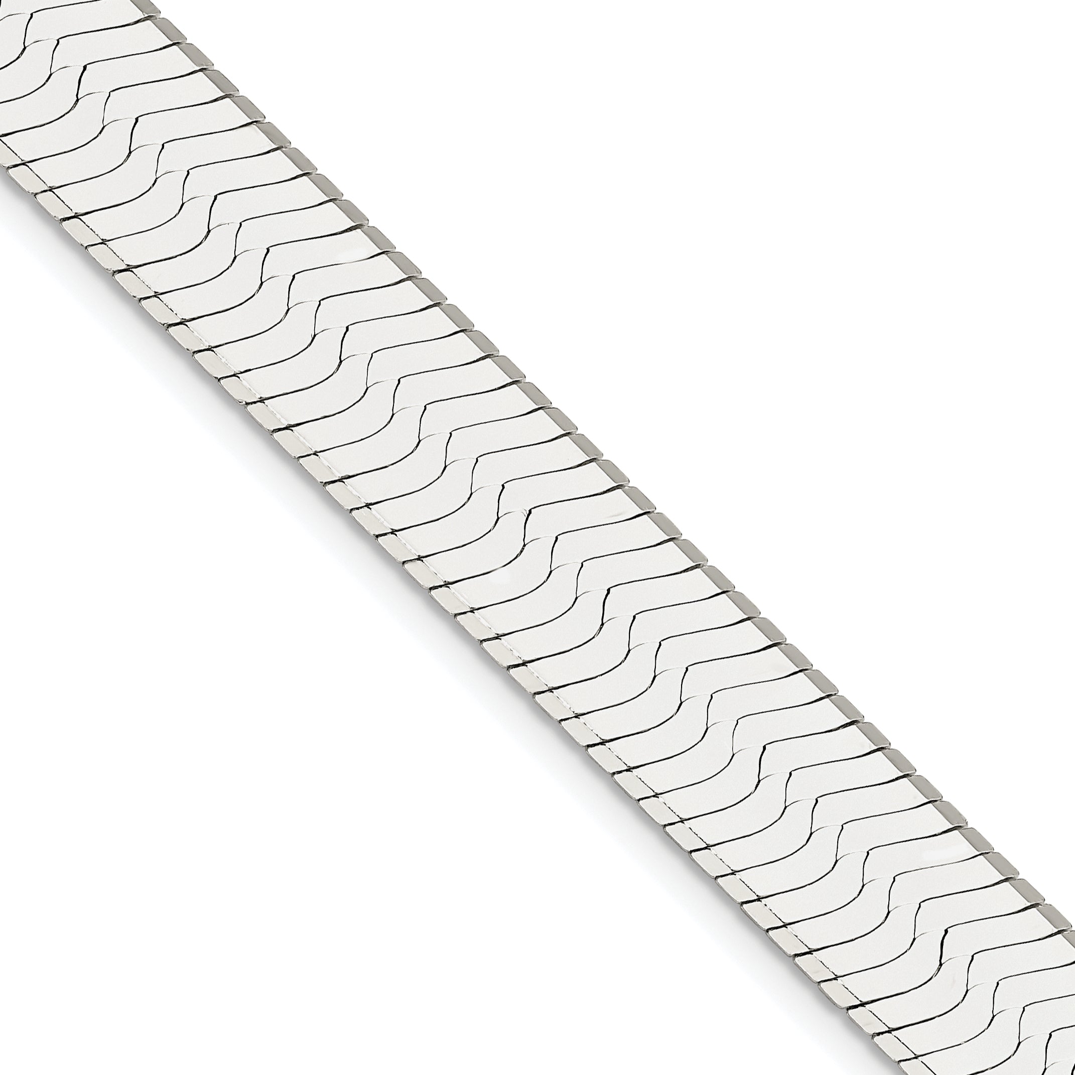 18 Inch Sterling Silver 10.5mm Magic Herringbone Chain Necklace