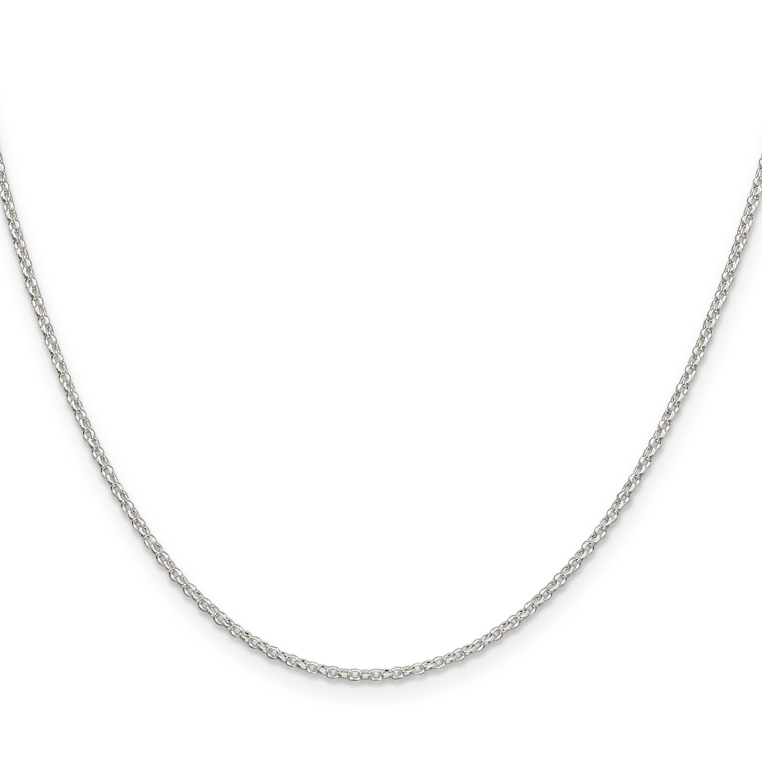 36 Inch Sterling Silver 1.5mm Diamond-Cut Cable Chain Necklace