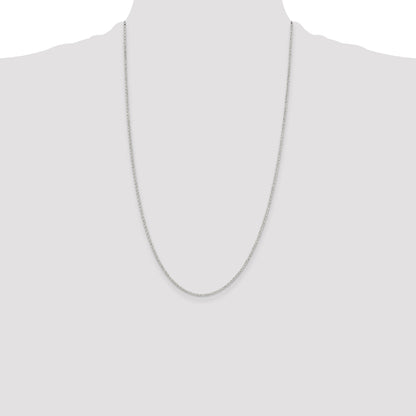 26 Inch Sterling Silver 1.5mm Diamond-Cut Cable Chain Necklace