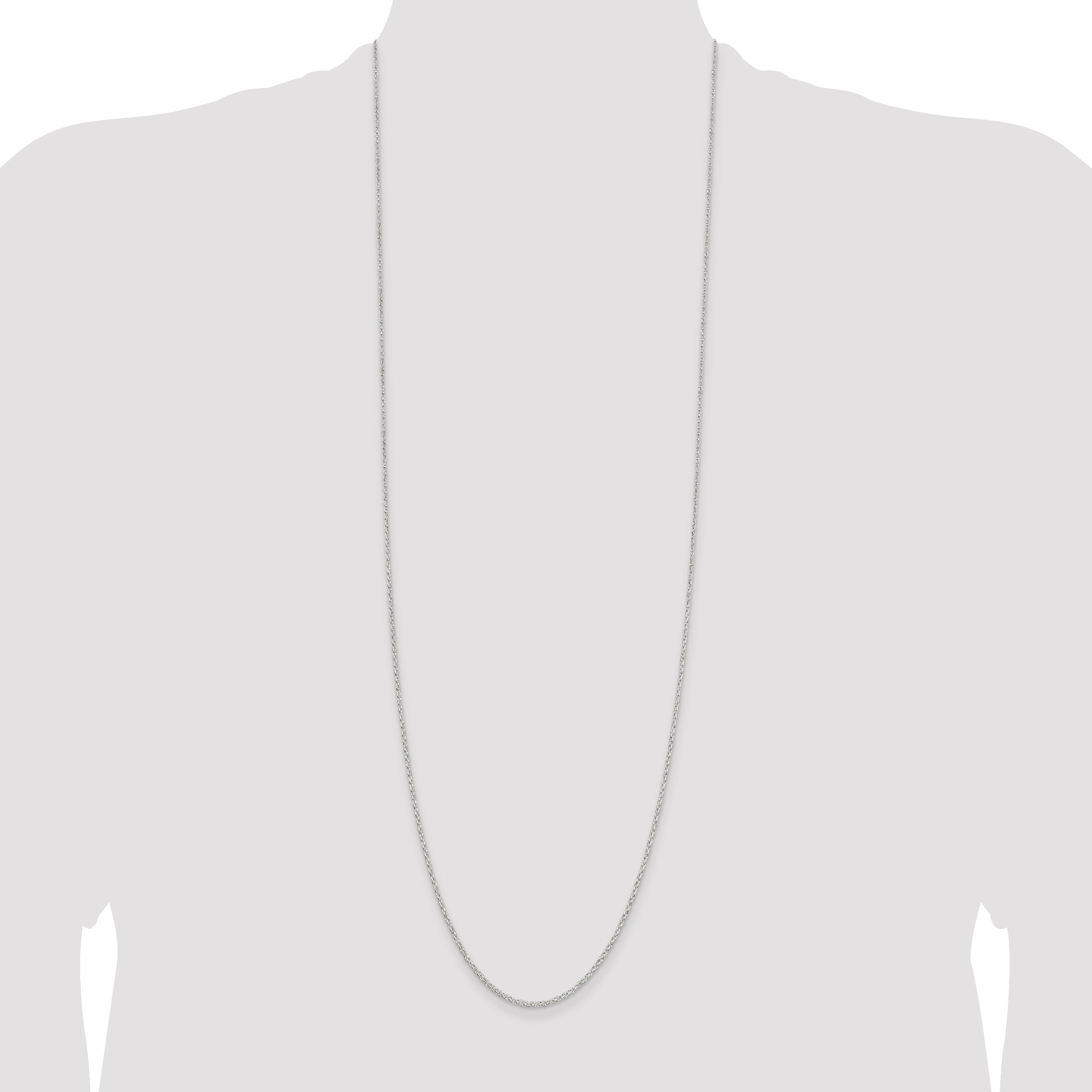 36 Inch Sterling Silver 1.5mm Diamond-Cut Cable Chain Necklace