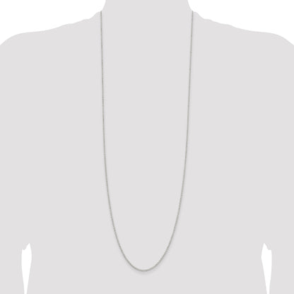 36 Inch Sterling Silver 1.5mm Diamond-Cut Cable Chain Necklace