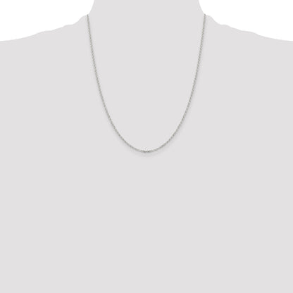22 Inch Sterling Silver 1.75mm Diamond-Cut Cable Chain Necklace