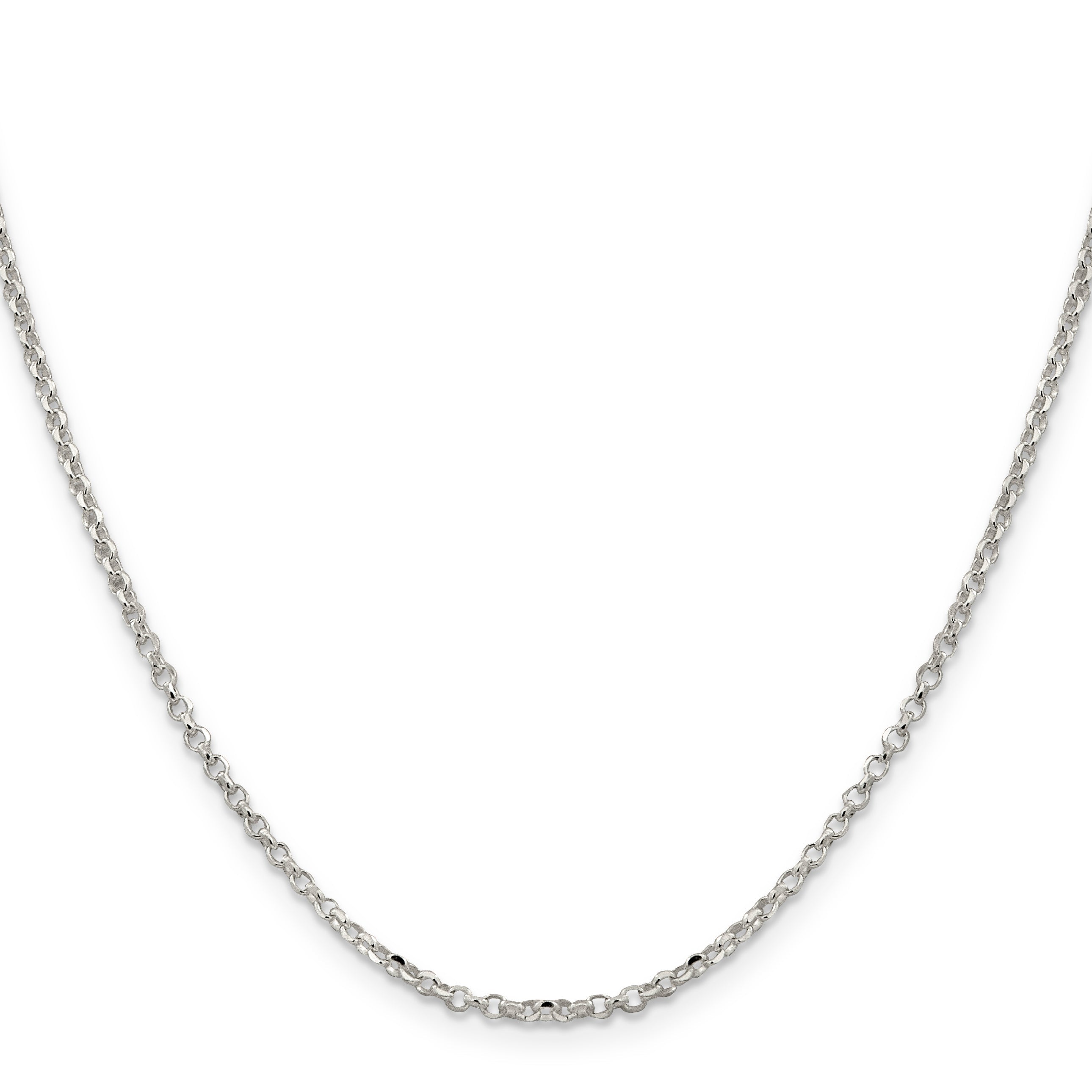 24 Inch Sterling Silver 2.2mm Diamond-Cut Cable Chain Necklace