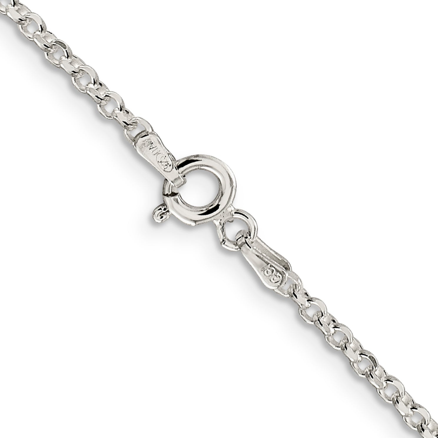 20 Inch Sterling Silver 2.2mm Diamond-Cut Cable Chain Necklace