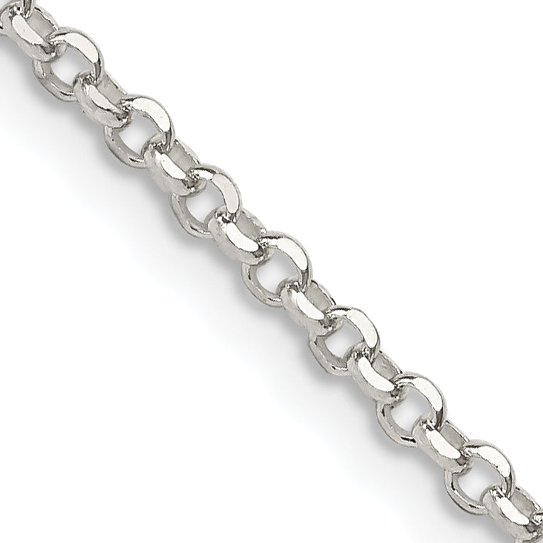 22 Inch Sterling Silver 2.2mm Diamond-Cut Cable Chain Necklace