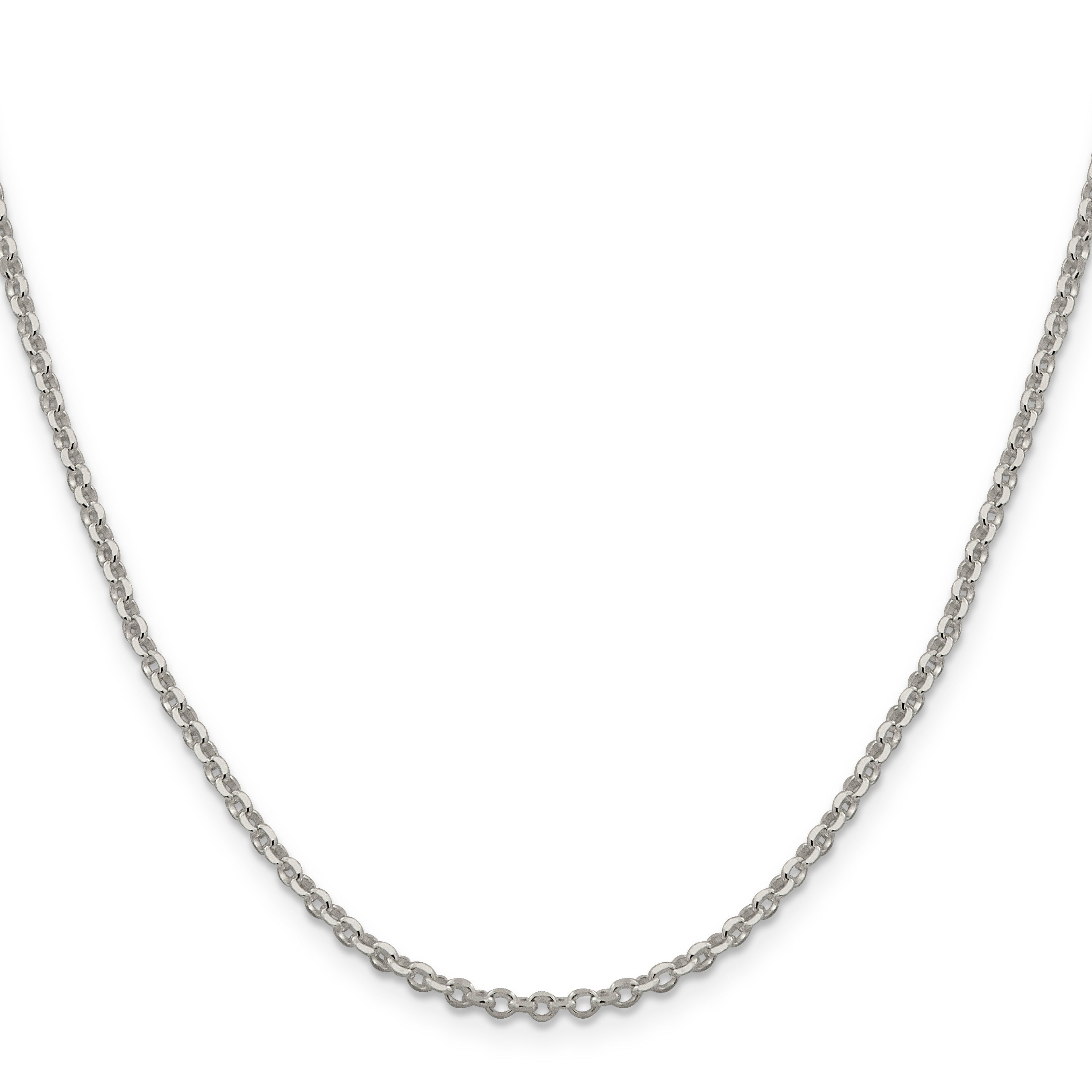 18 Inch Sterling Silver 2.6mm Diamond-Cut Cable Chain Necklace