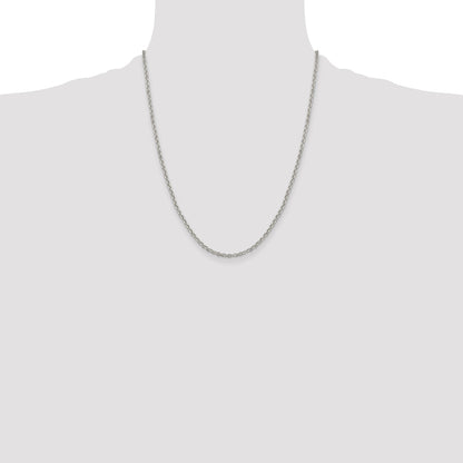22 Inch Sterling Silver 2.6mm Diamond-Cut Cable Chain W/4In Ext.