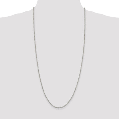 30 Inch Sterling Silver 2.6mm Diamond-Cut Cable Chain Necklace