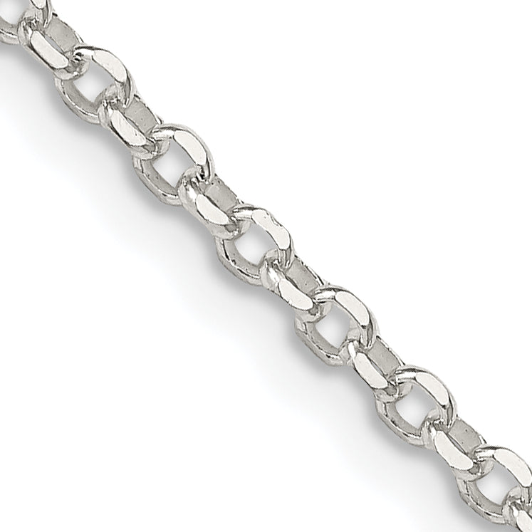 26 Inch Sterling Silver 2.6mm Diamond-Cut Cable Chain Necklace