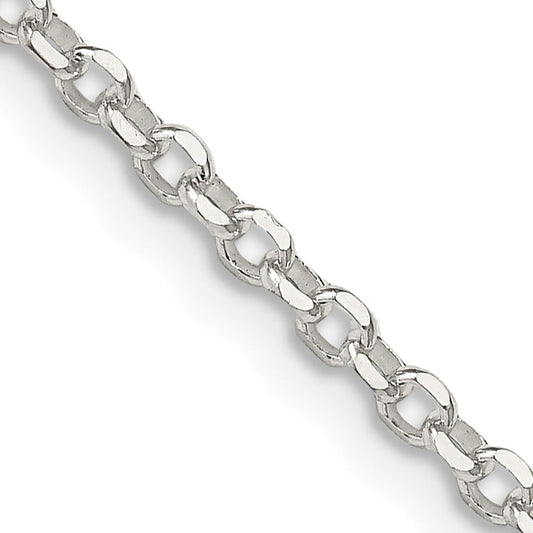 26 Inch Sterling Silver 2.6mm Diamond-Cut Cable Chain Necklace