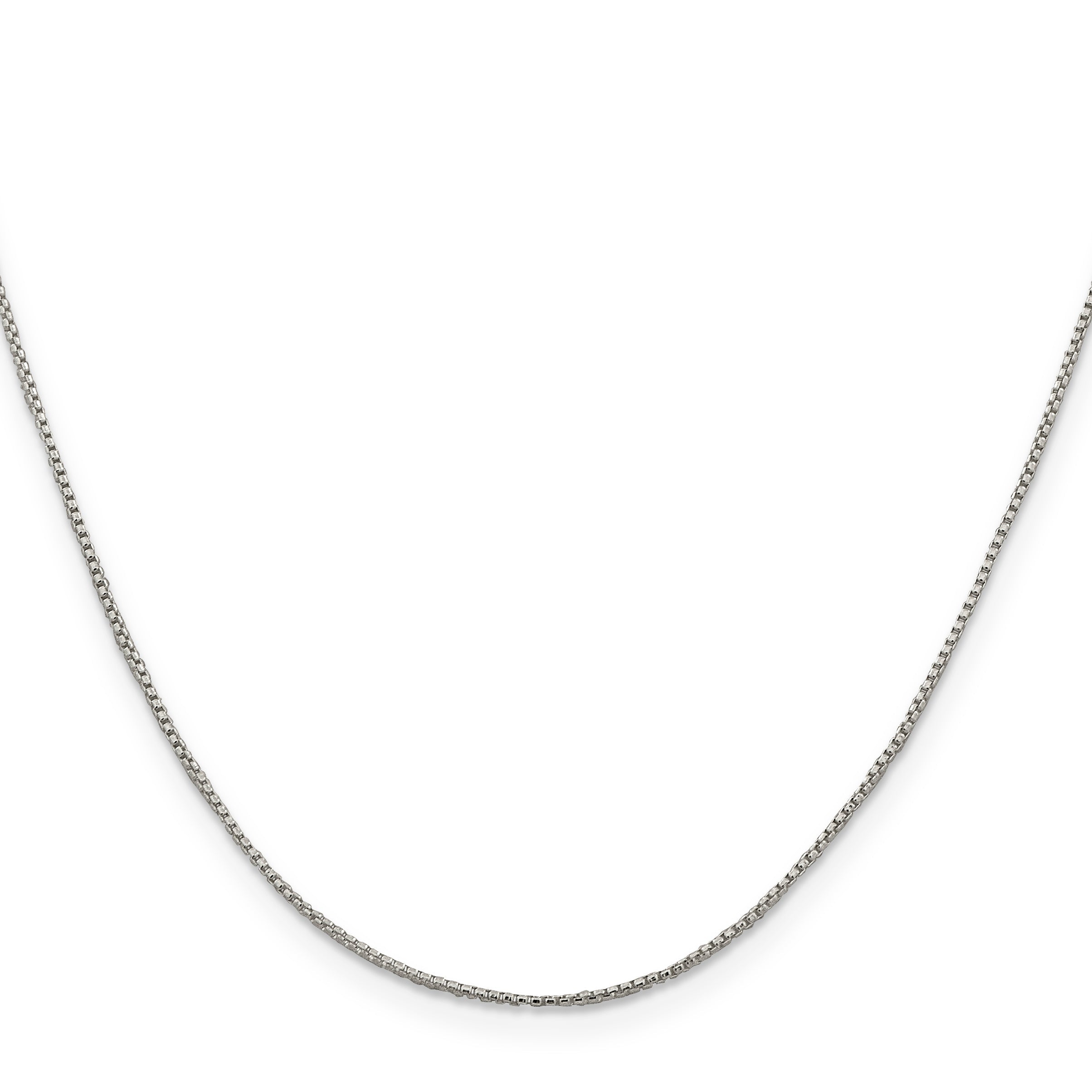 24 Inch Sterling Silver 1mm Round Box Chain Necklace