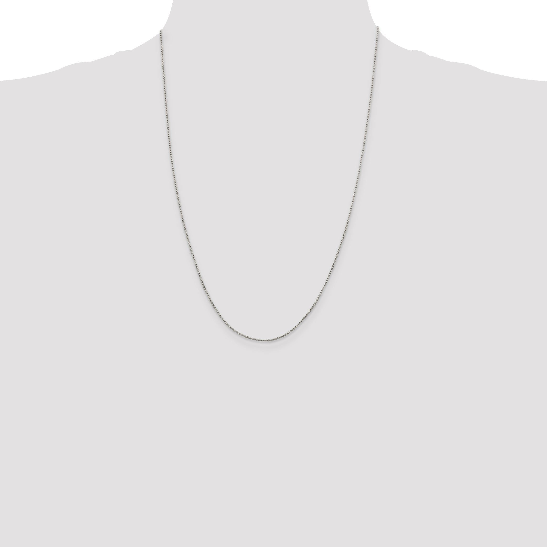 24 Inch Sterling Silver 1mm Round Box Chain Necklace