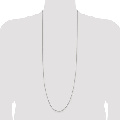 36 Inch Sterling Silver 1mm Round Box Chain Necklace