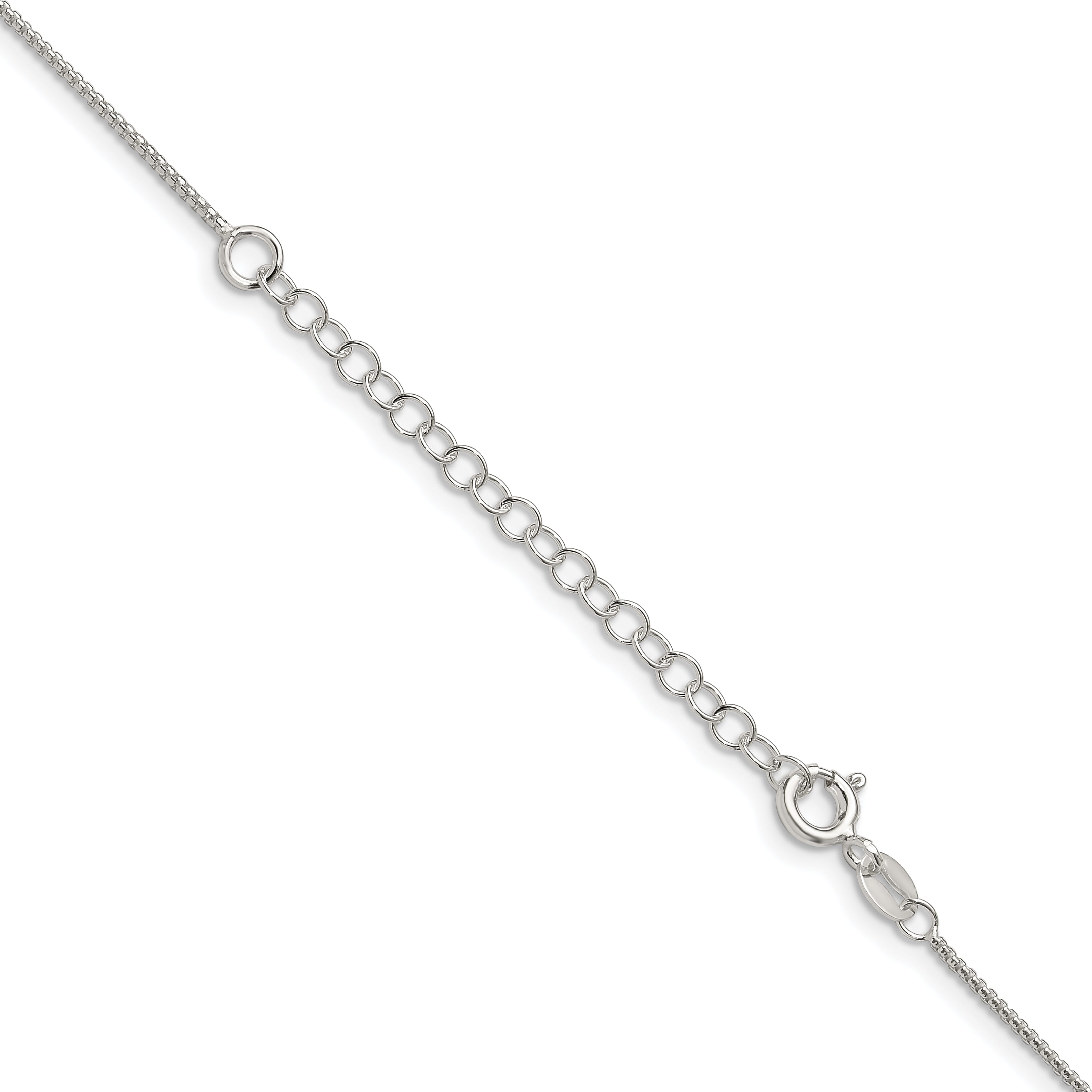 18 Inch Sterling Silver 1mm Round Box Chain W/2In Ext.