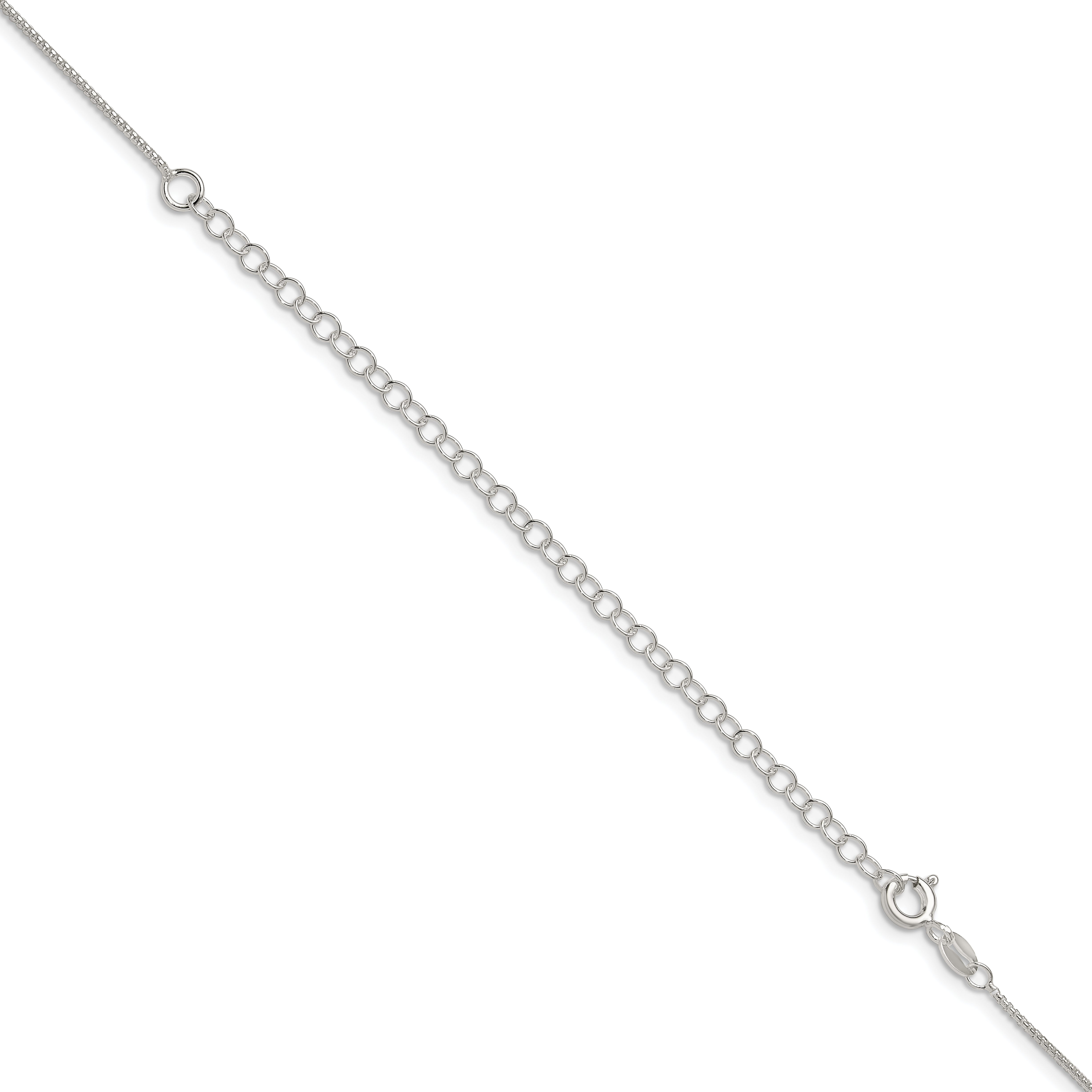 22 Inch Sterling Silver 1mm Round Box Chain W/4In Ext.