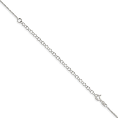 22 Inch Sterling Silver 1mm Round Box Chain W/4In Ext.