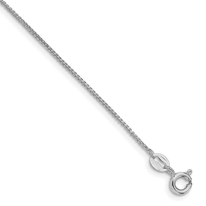 Sterling Silver Rhodium-Plated 1mm Round Box Chain