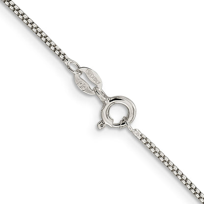 18 Inch Sterling Silver 1.25mm Round Box Chain Necklace