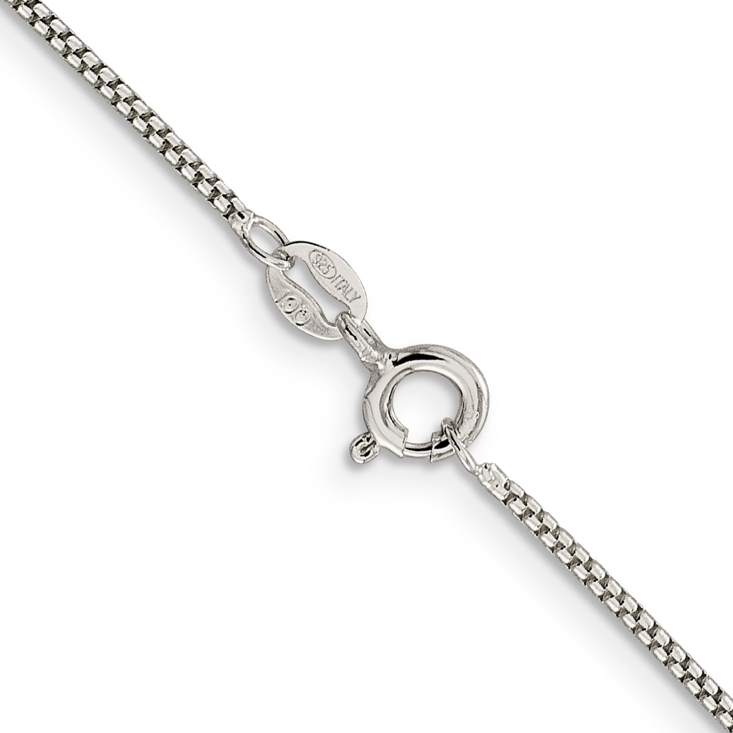 22 Inch Sterling Silver 1.25mm Round Box Chain Necklace