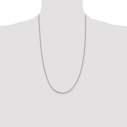 26 Inch Sterling Silver 1.25mm Round Box Chain Necklace