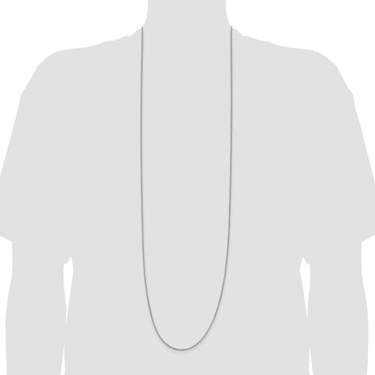 42 Inch Sterling Silver 1.25mm Round Box Chain Necklace