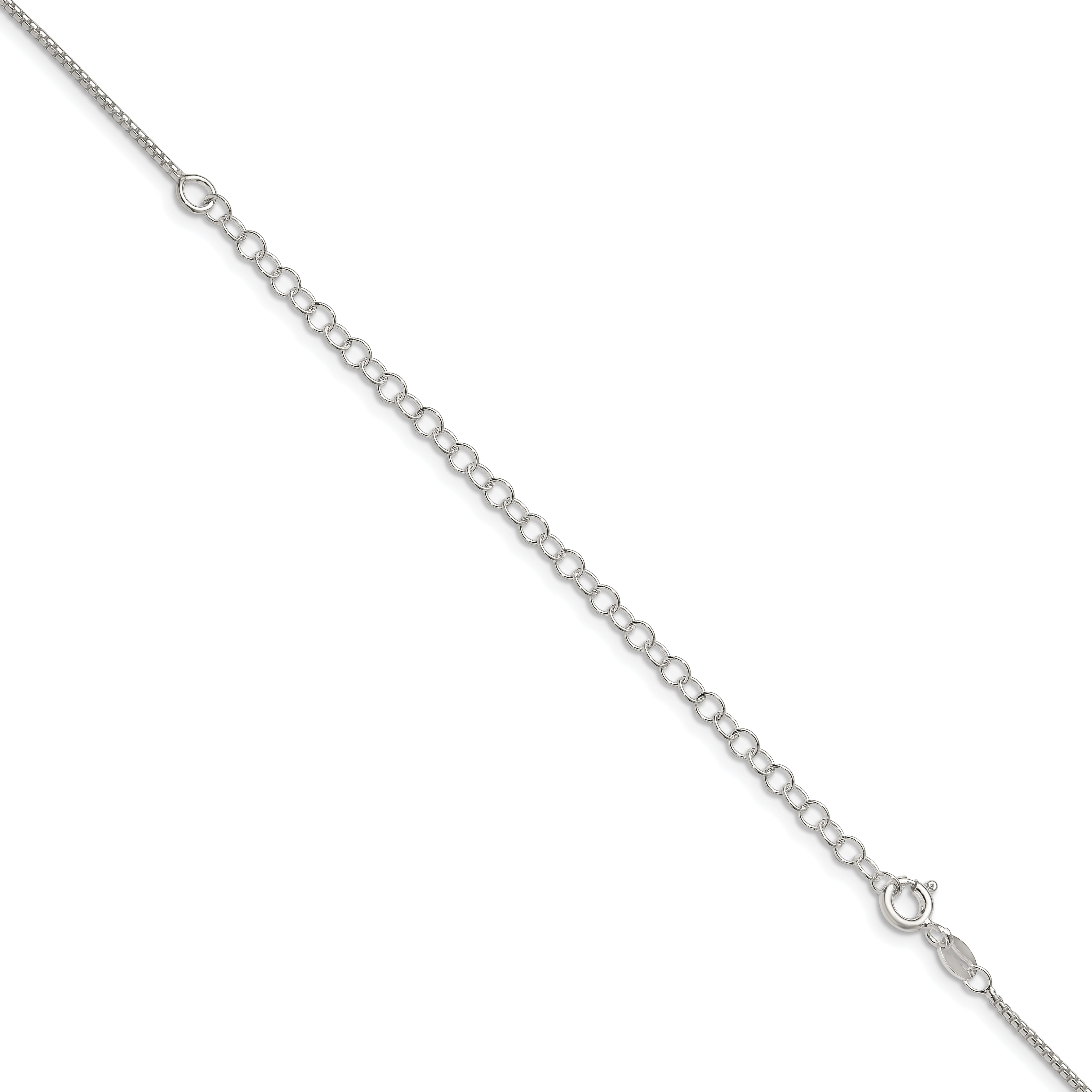 22 Inch Sterling Silver 1.25mm Round Box Chain W/4In Ext.