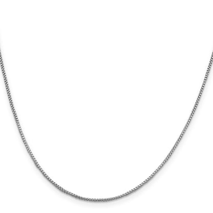 22 Inch Sterling Silver Rhodium-Plated 1.25mm Round Box Chain Necklace