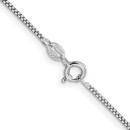 22 Inch Sterling Silver Rhodium-Plated 1.25mm Round Box Chain Necklace