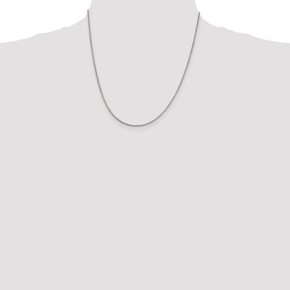 20 Inch Sterling Silver Rhodium-Plated 1.25mm Round Box Chain Necklace