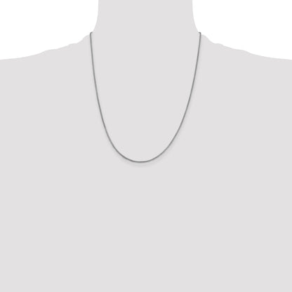 22 Inch Sterling Silver Rhodium-Plated 1.25mm Round Box Chain Necklace