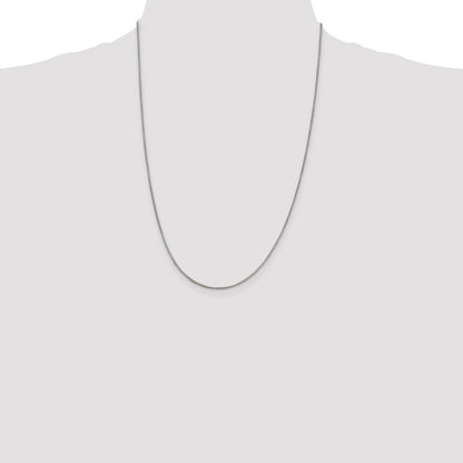24 Inch Sterling Silver Rhodium-Plated 1.25mm Round Box Chain Necklace