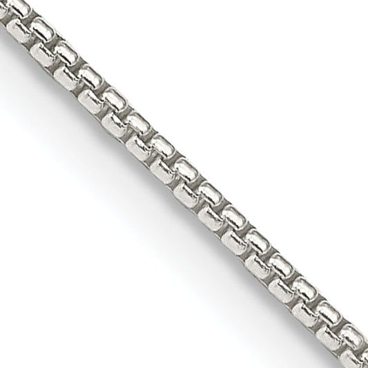 18 Inch Sterling Silver 1.25mm Round Box Chain Necklace