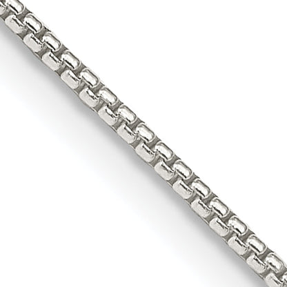 22 Inch Sterling Silver 1.25mm Round Box Chain W/4In Ext.