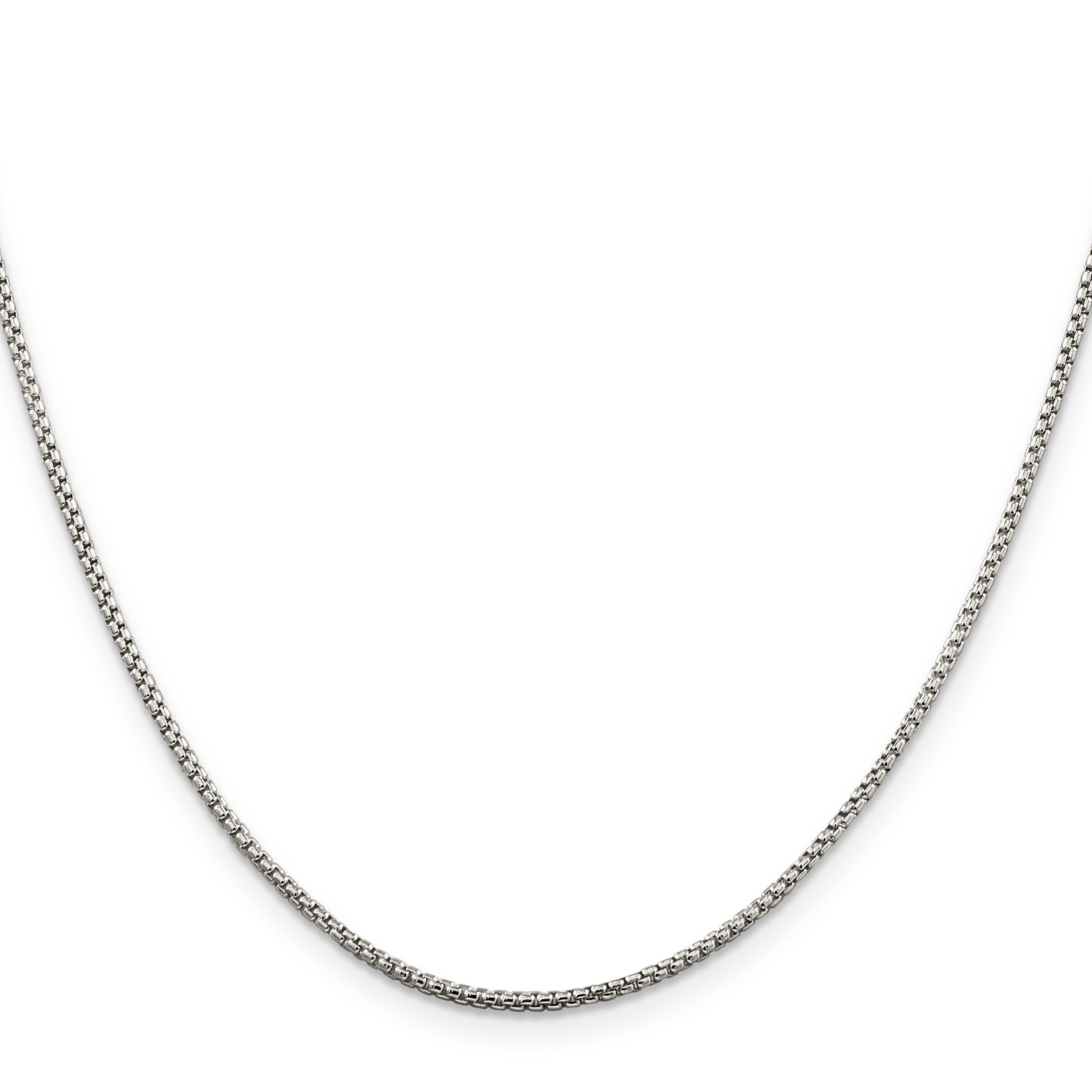 22 Inch Sterling Silver 1.5mm Round Box Chain Necklace