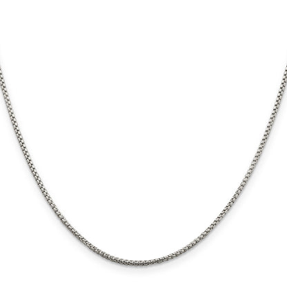 36 Inch Sterling Silver 1.5mm Round Box Chain Necklace