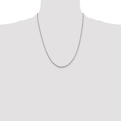 22 Inch Sterling Silver 1.5mm Round Box Chain Necklace