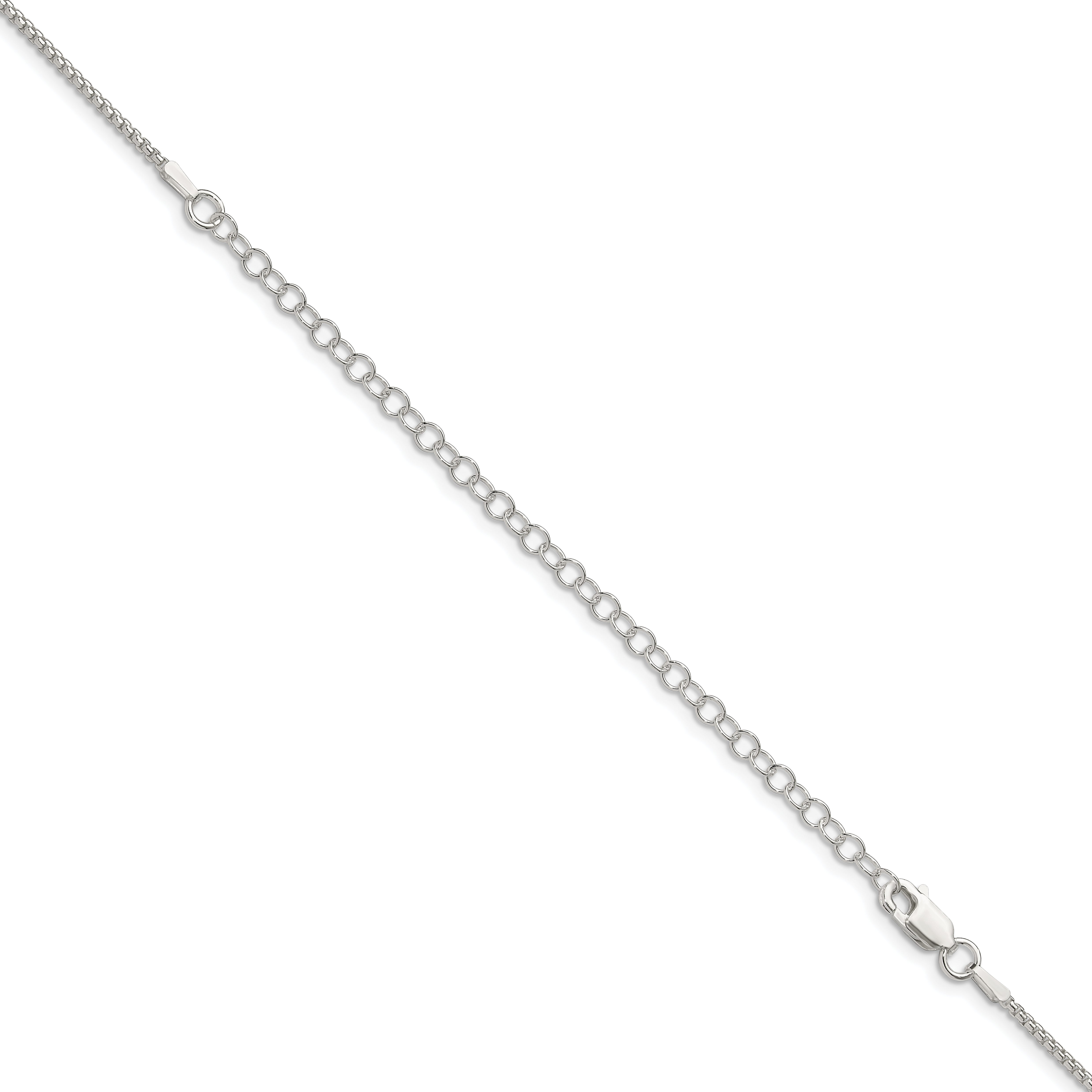 22 Inch Sterling Silver 1.5mm Round Box Chain W/4In Ext.