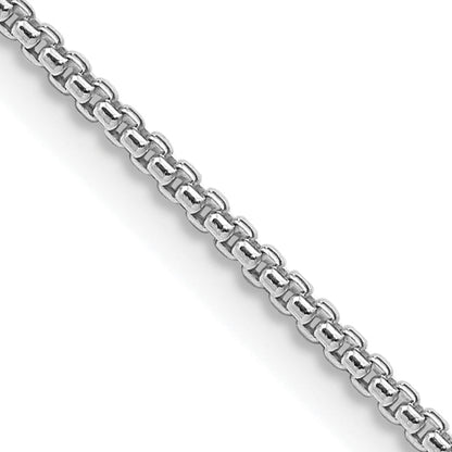 18 Inch Sterling Silver Rhodium-Plated 1.5mm Round Box Chain Necklace