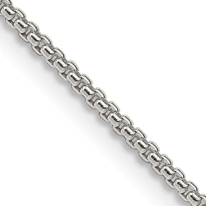 26 Inch Sterling Silver 1.5mm Round Box Chain Necklace