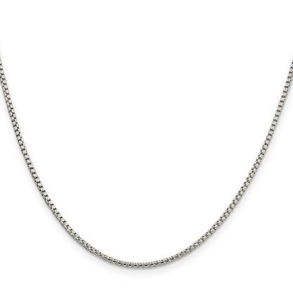 30 Inch Sterling Silver 1.75mm Round Box Chain Necklace