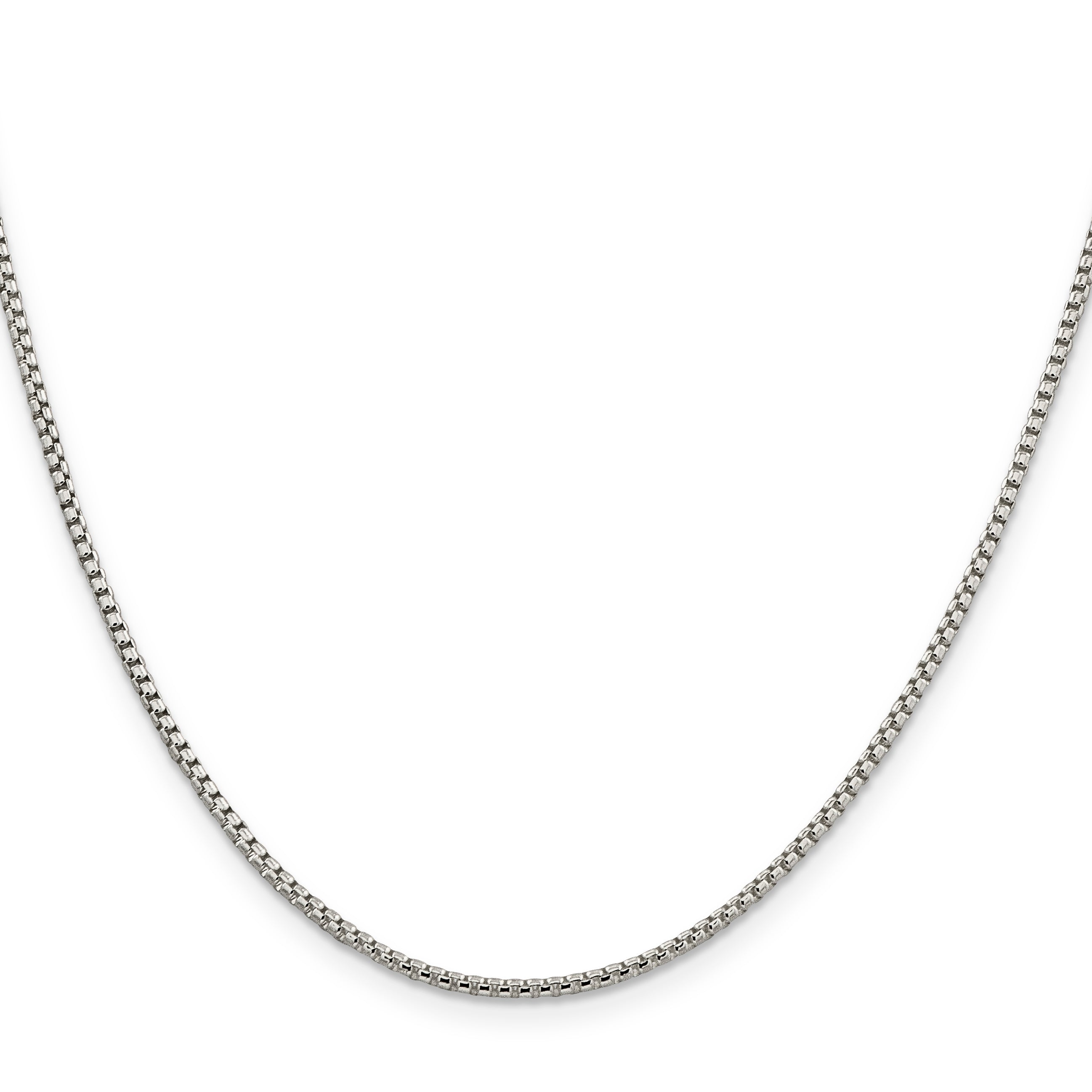 36 Inch Sterling Silver 1.75mm Round Box Chain Necklace